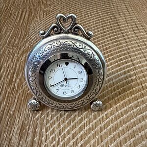 Brighton Ornate Small Silver Clock